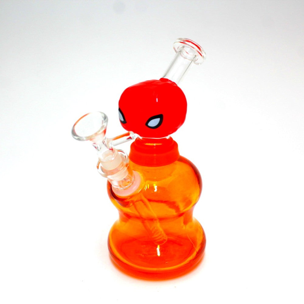 7" Orange Color Character Face Water Pipe With 14mm Male Handle Bowl G-G