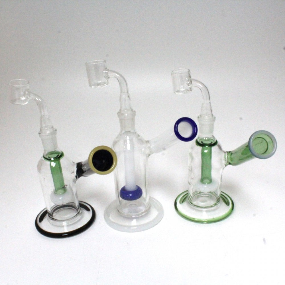 7'' Tube Color Side Arm Dab Rig Water Pipe With 14 MM Male Banger