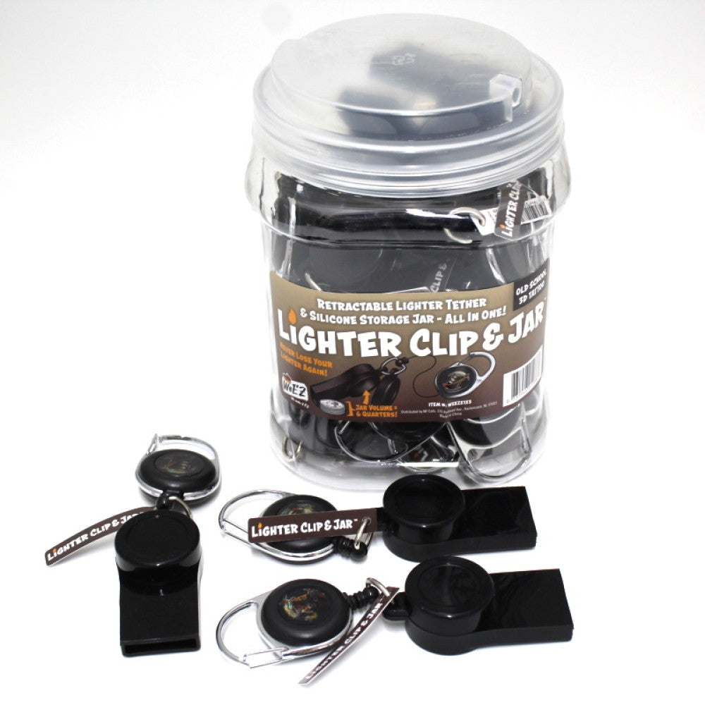 Lighter Clip With Silicone Container 24 Pcs Per Jar