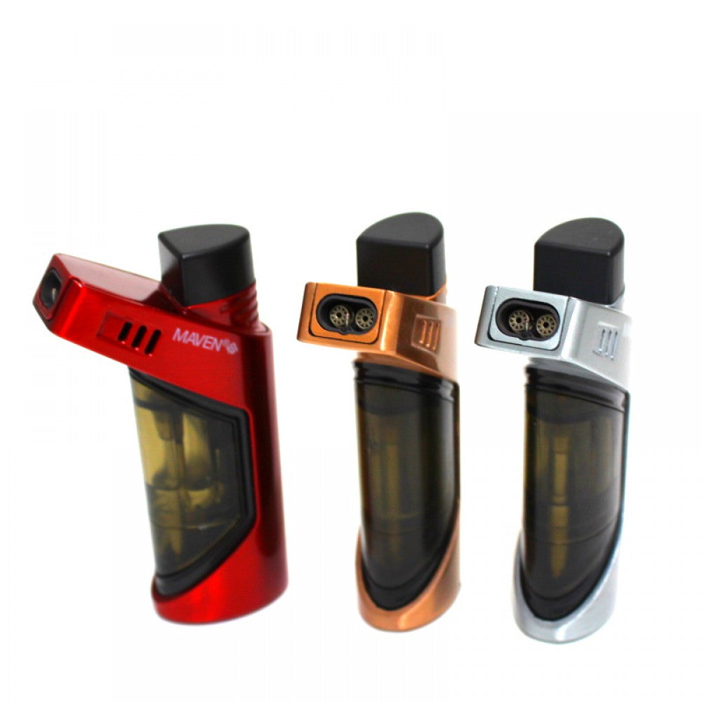 Maven Duo Double Jet Flame Torch Lighter 9 Pcs Per Display
