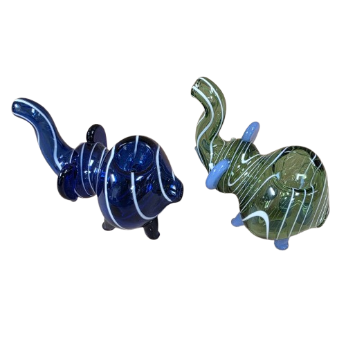 Multi color elephant glass pipe medium size