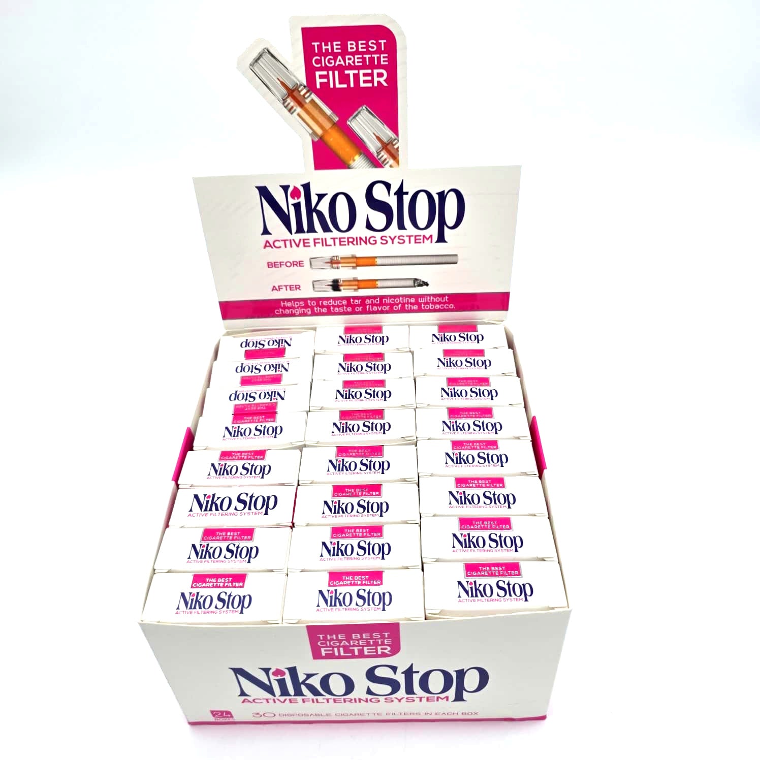 Niko stop The Best Cigarette Filter 24 Boxes 30 Disposable Cigarette Filters in Each Box