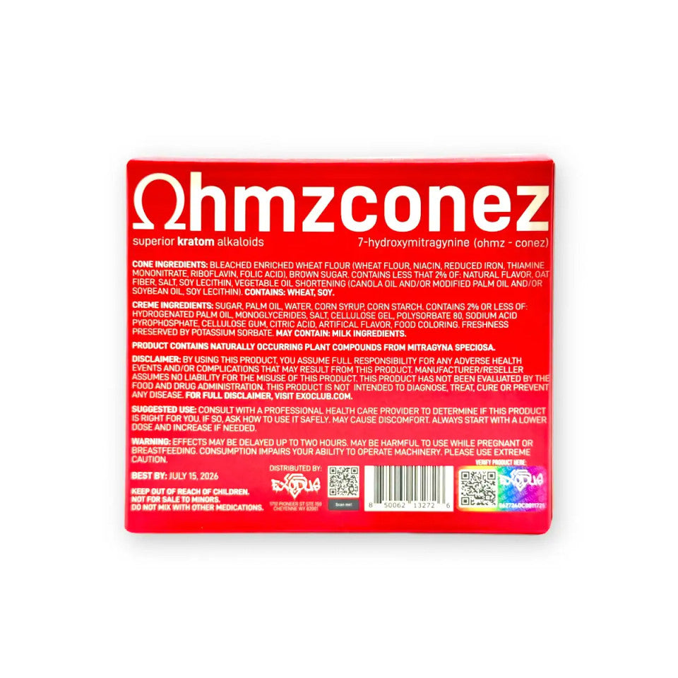 OHMZ Conez 7-hydroxymitragynine Strawberry Cones 35mg