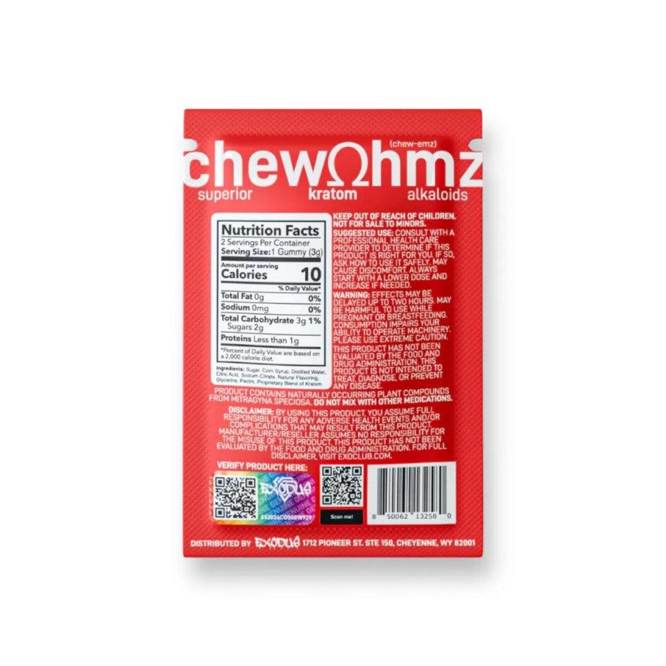 OHMZ Kratom 7-hydroxymitragynine Extract Chew 2ct 18mg