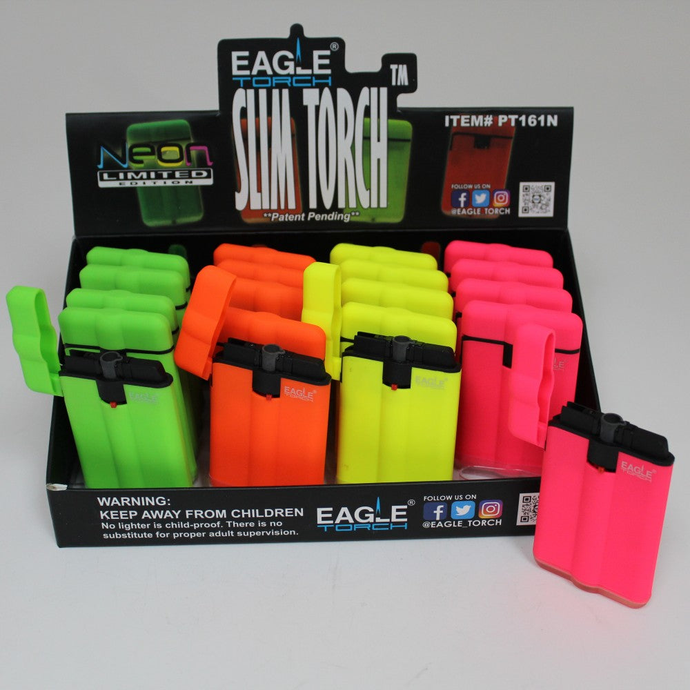 PT161N Eagle Slim Torch Lighter Assorted Color 20 Pcs Per Display