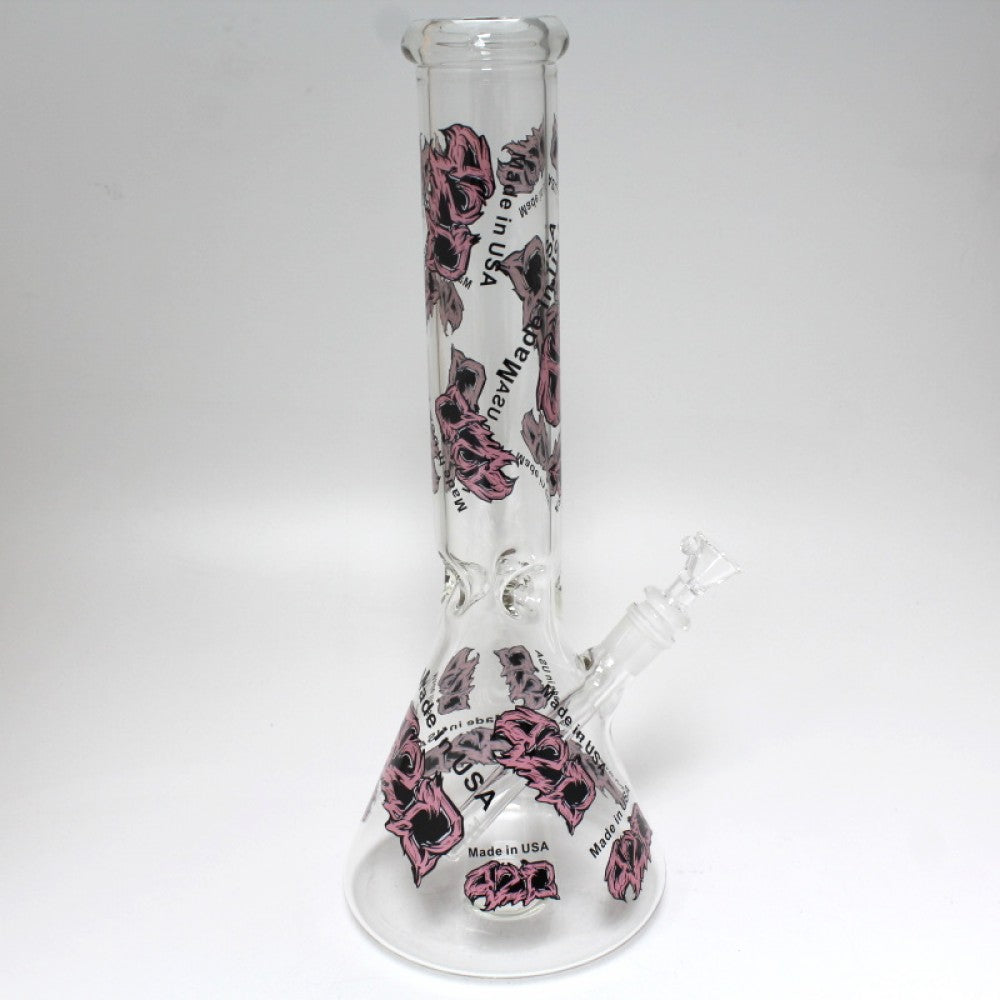 14'' USA Beaker With Full Decal Water Pipe Glass ON Glass