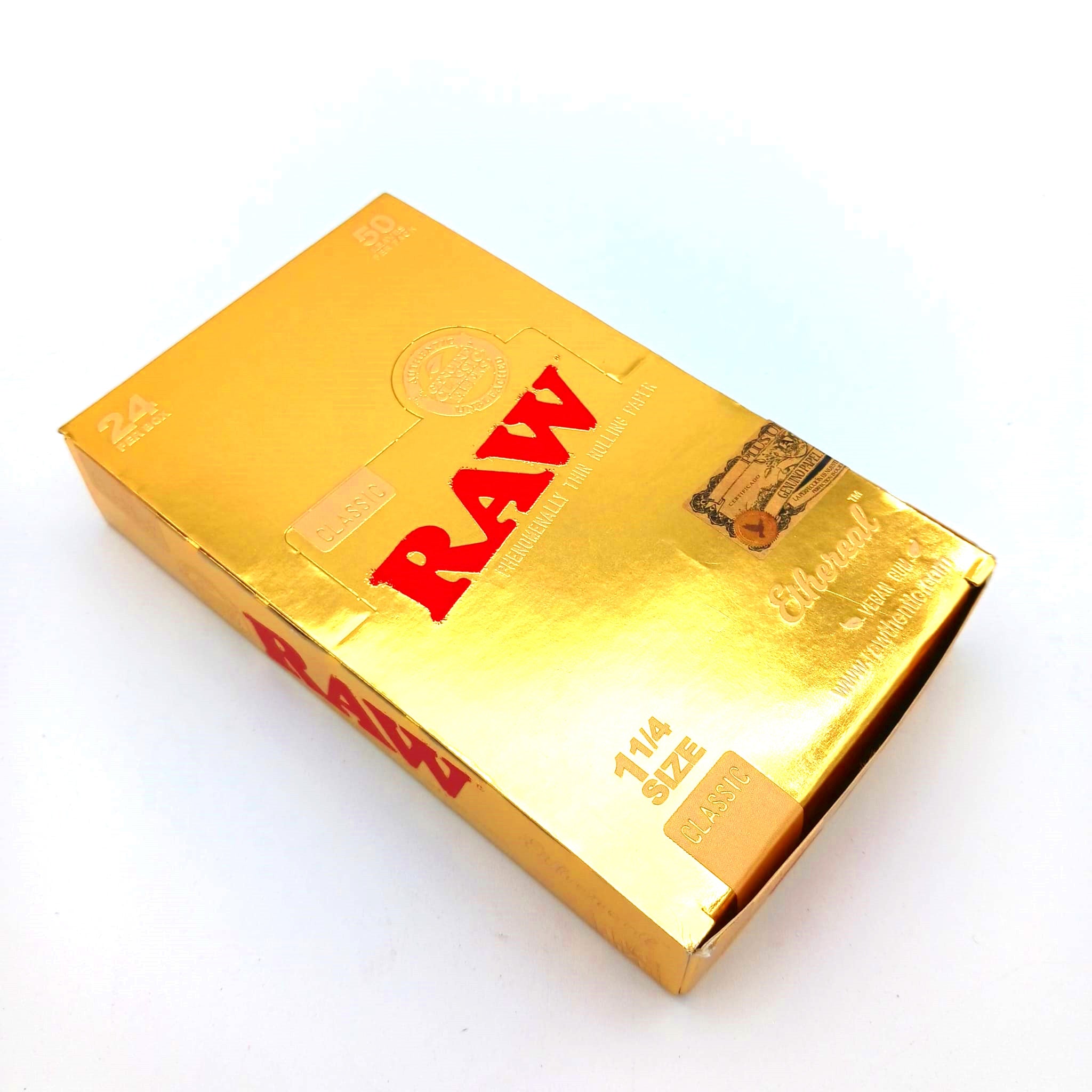 Raw Ethereal Gold Paper 1 1/4 Size 24 ct Per Pack