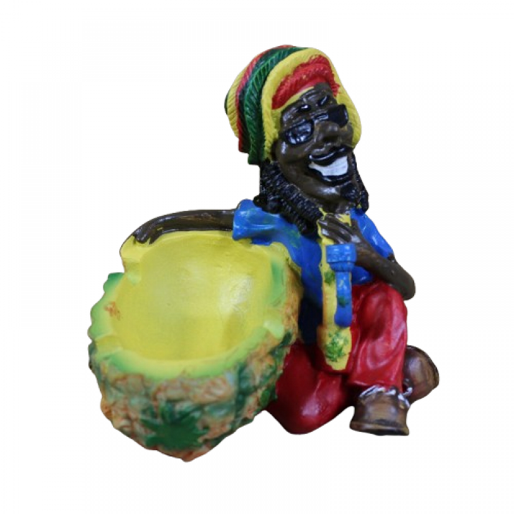 Rasta Color Ashtray With Man Holding Ashtray