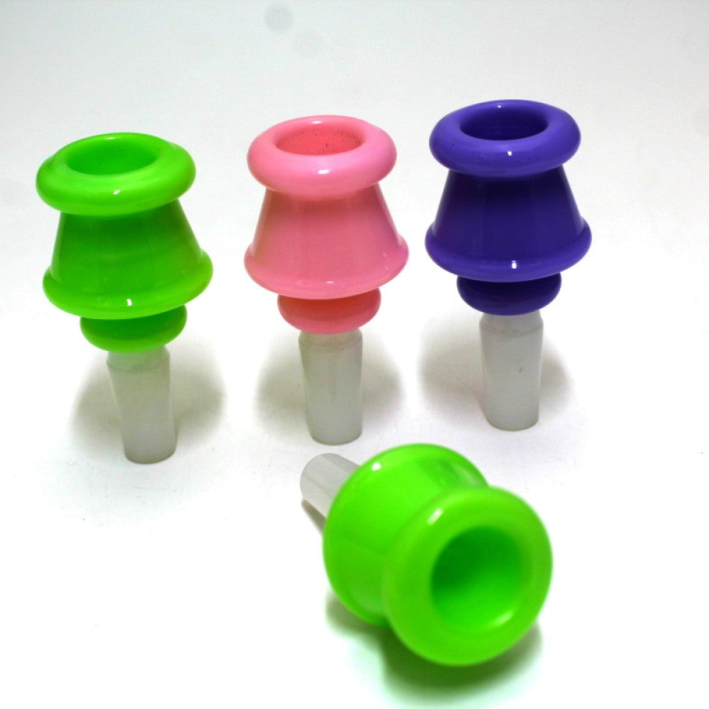 Ribbed Design Bright Color Bowl 14 MM Male Glass On Glass