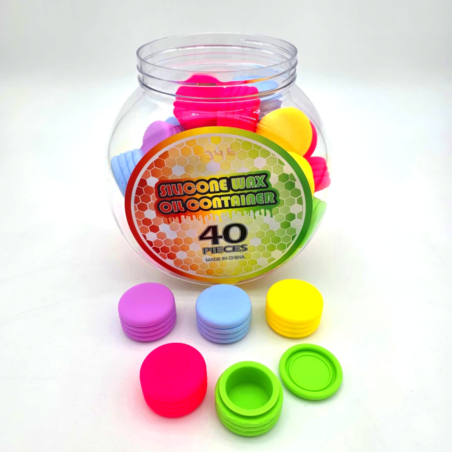 Macron Design Silicon Container 40Pcs in Jar