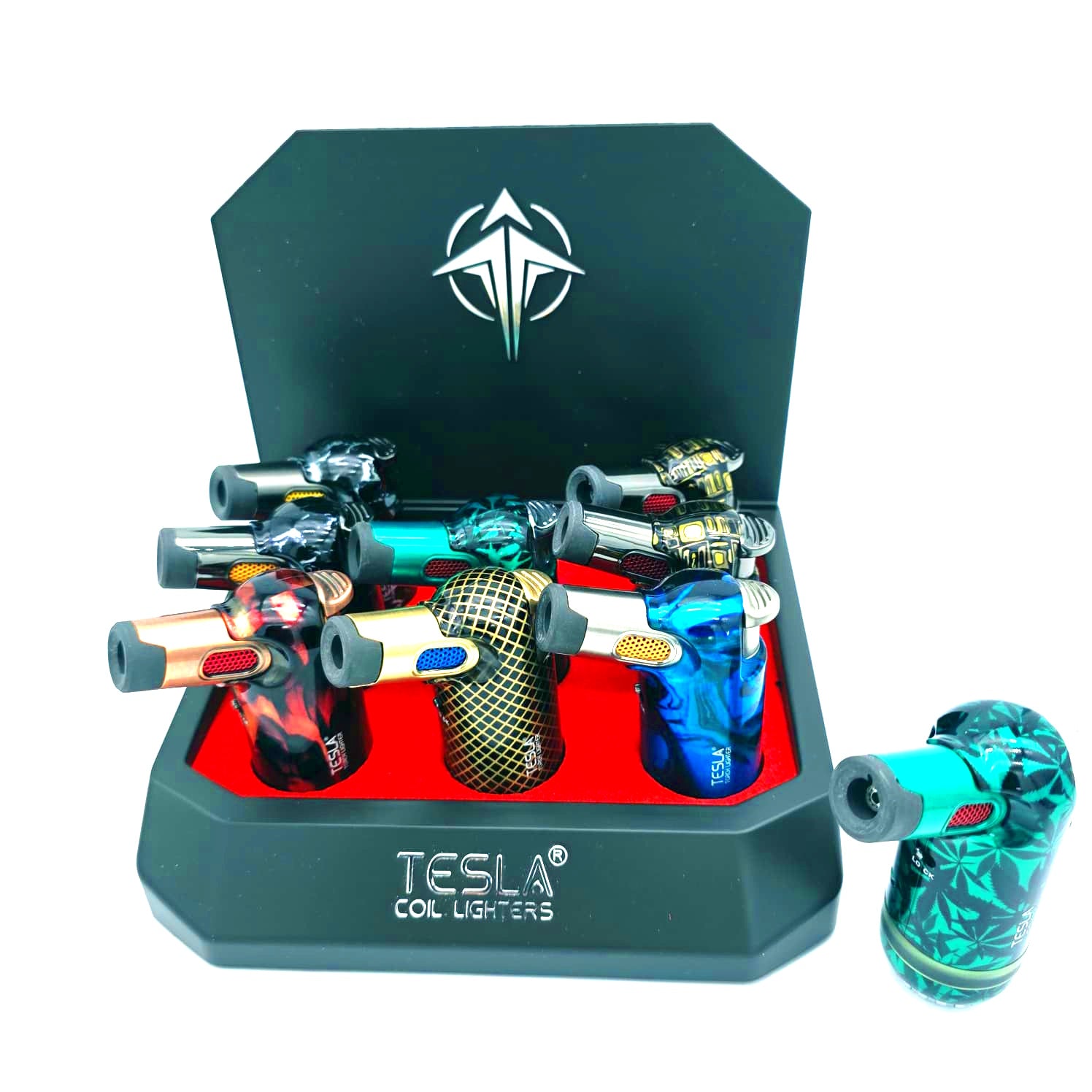 Tesla Single Flame (61826-T) Cigar Torch Lighter - By Scorch Torch 9PK