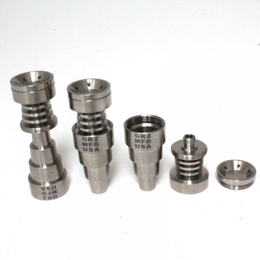 USA Made GR2 Male/Female Multi Size Domeless Titanium Nail with Lid