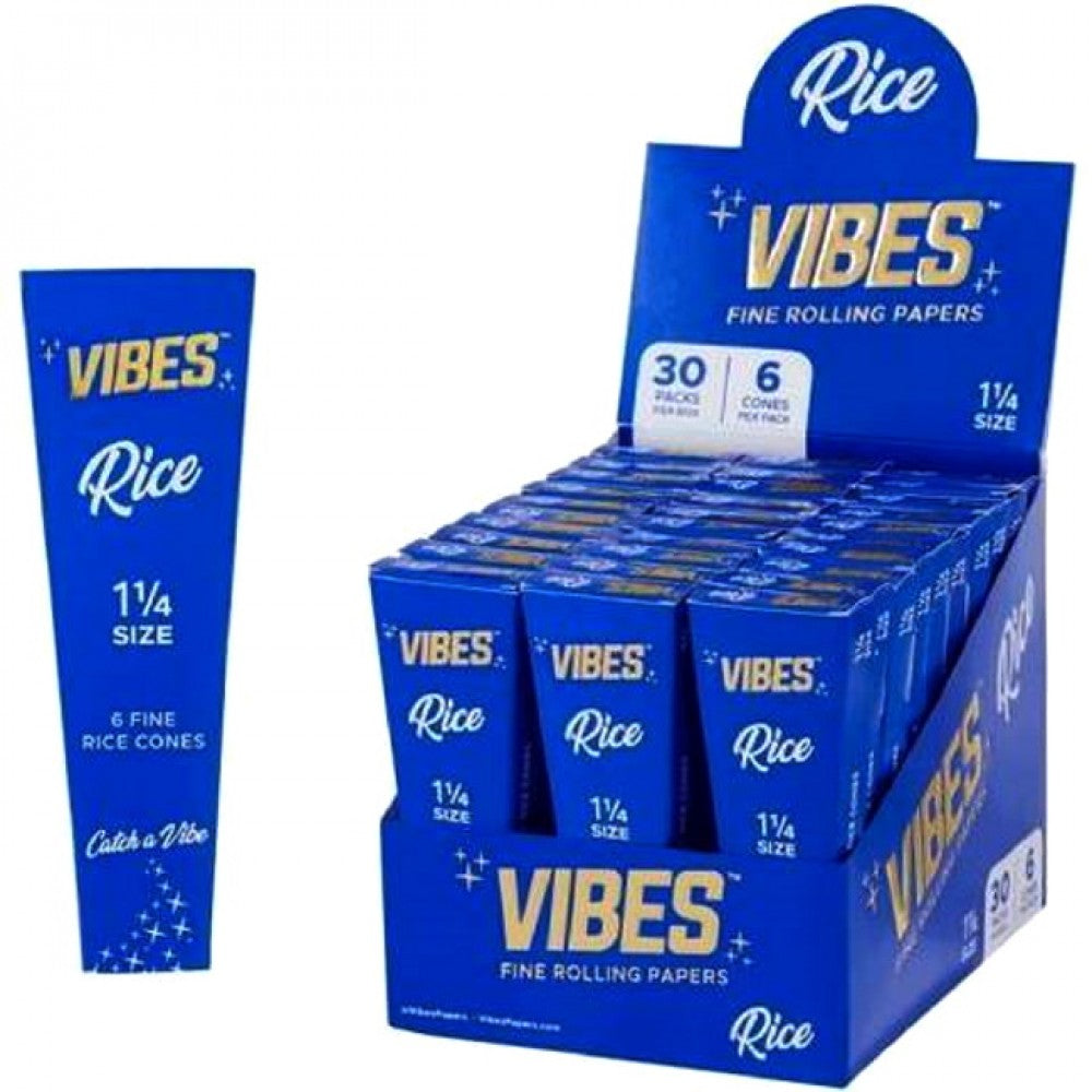 Vibes Cone Rice 1 1/4 Size 30 Packs Per Box / 6 Cones Per Pack