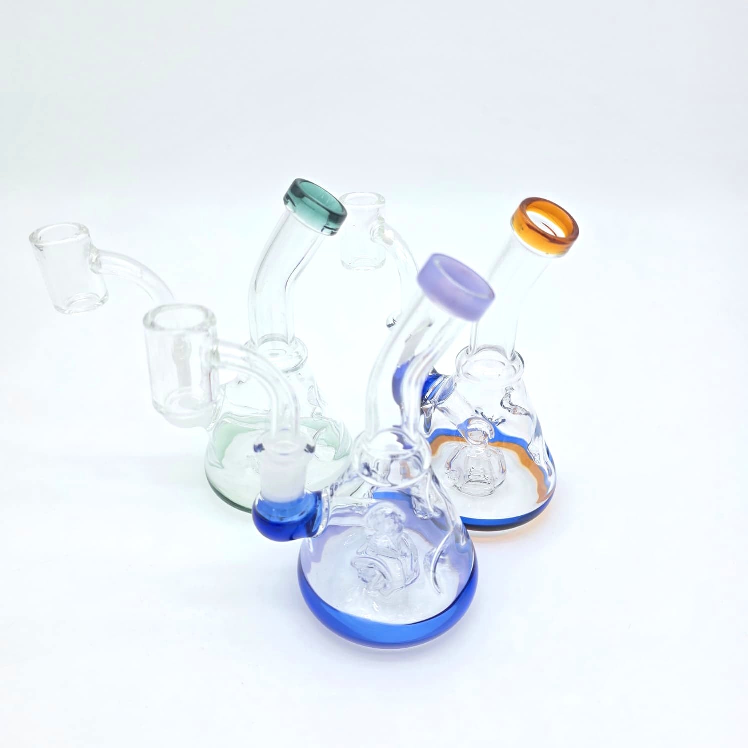 Beaker Base Color tube  Rig Water Pipe With 14 MM Male Banger