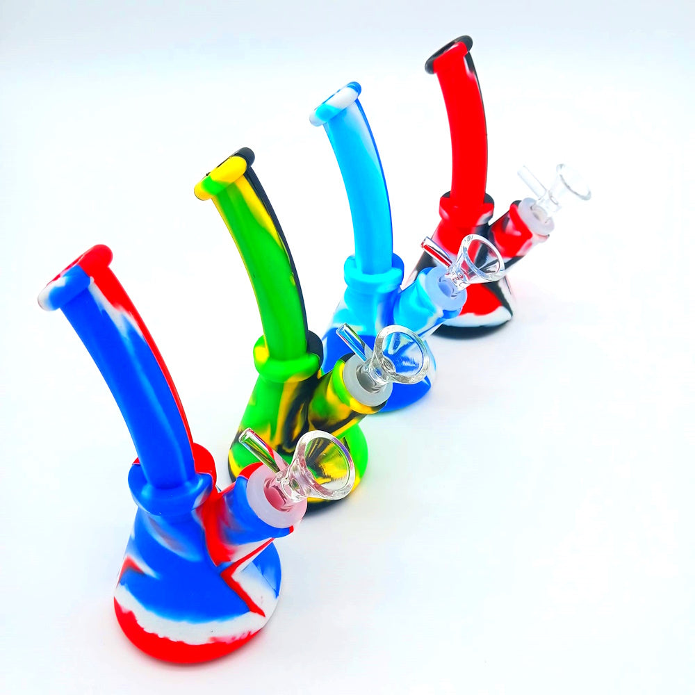 6'' Silicone Beaker Base Water Pipe with 14 MM Glass Bowl