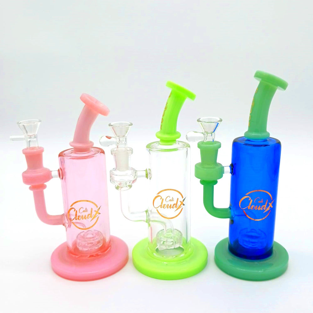 8''Cali Cloudx  Color Water Pipe With 14 MM Male Handle Bowl