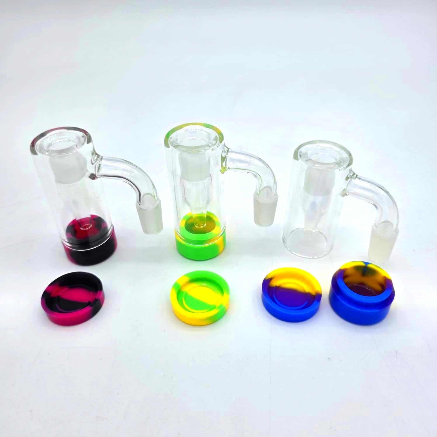 90Degree Ash Catcher 14mm To 14mm With Silicon Container