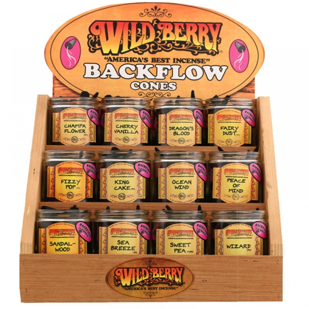 Wild berry Backflow Cone Kit 12 Fragrances With Complete Display