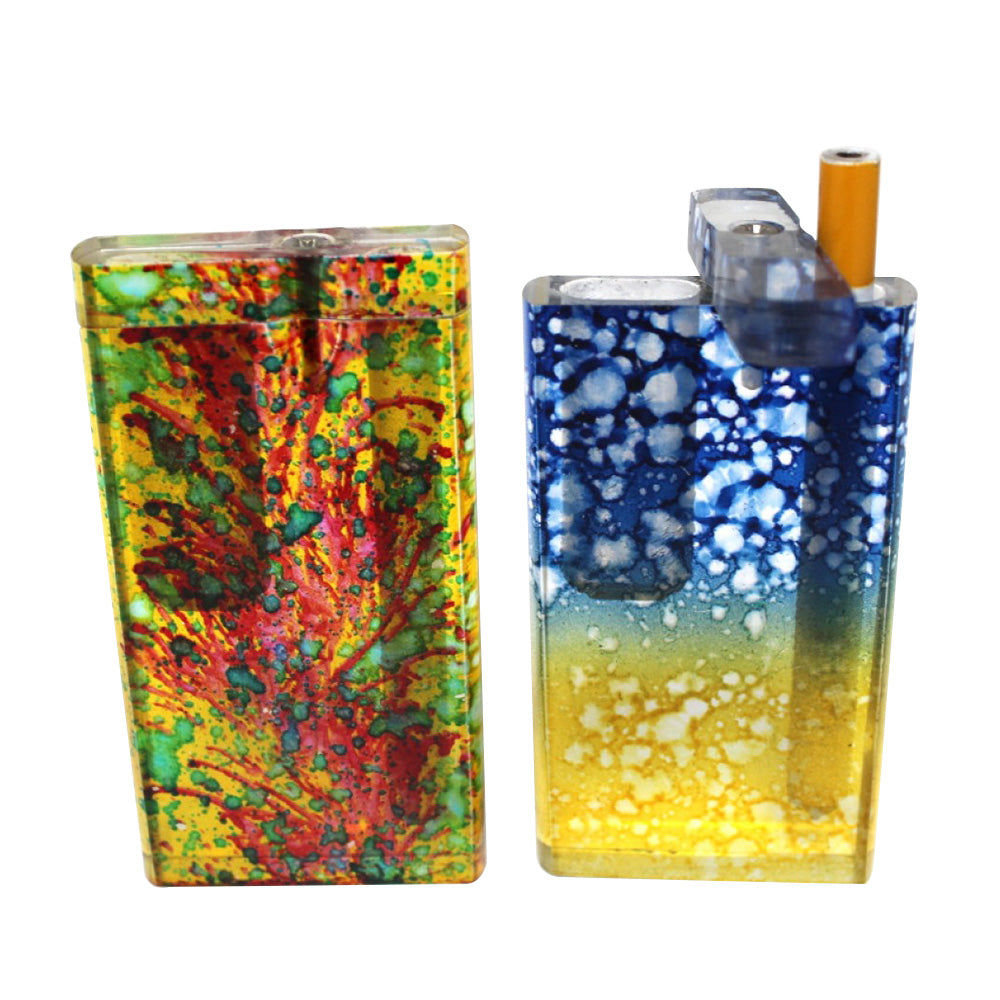 Acrylic fancy design dugout with metal bat featuring a durable compact build and stylish decorative finish.