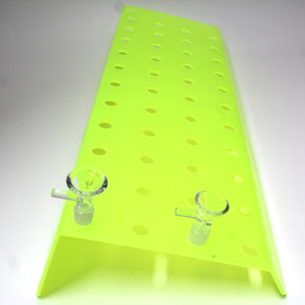 Acrylic long size display stand for 48 pcs 14MM male bowls or bangers designed for organized retail presentation and easy access.