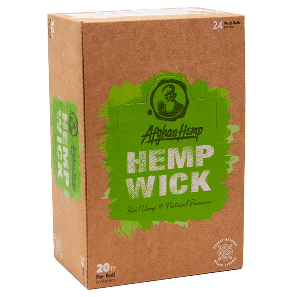 Afghan Hemp Wick 20 Ft / 6 Meters, 24 Rolls per Pack, natural hemp wick for clean and even burning with eco-friendly material.