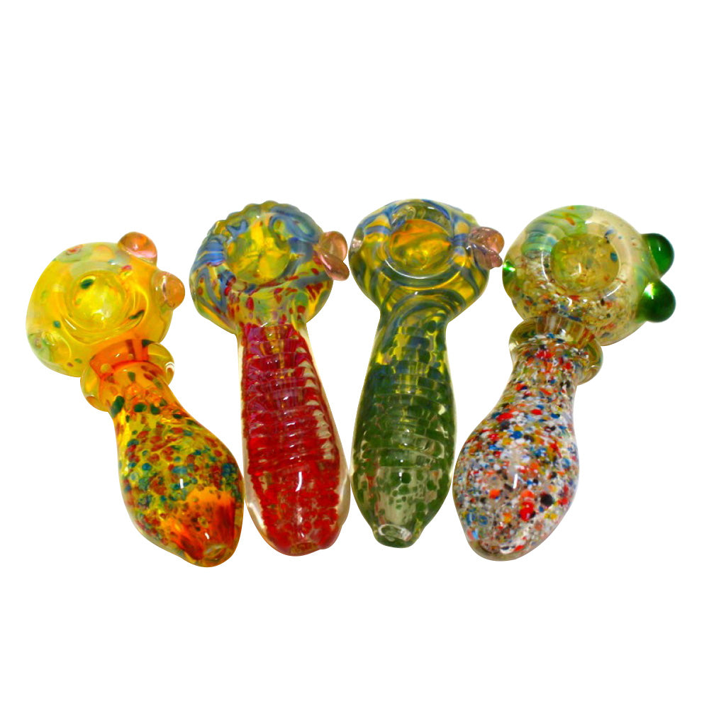 Art Color Thick Hand Pipe with durable thick glass construction, vibrant artistic color detailing, and smooth airflow design