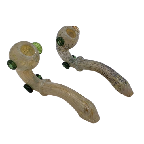 Art Design Sherlock Pipe featuring intricate glass artwork, classic curved shape, and durable construction for a stylish and comfortable smoking experience.