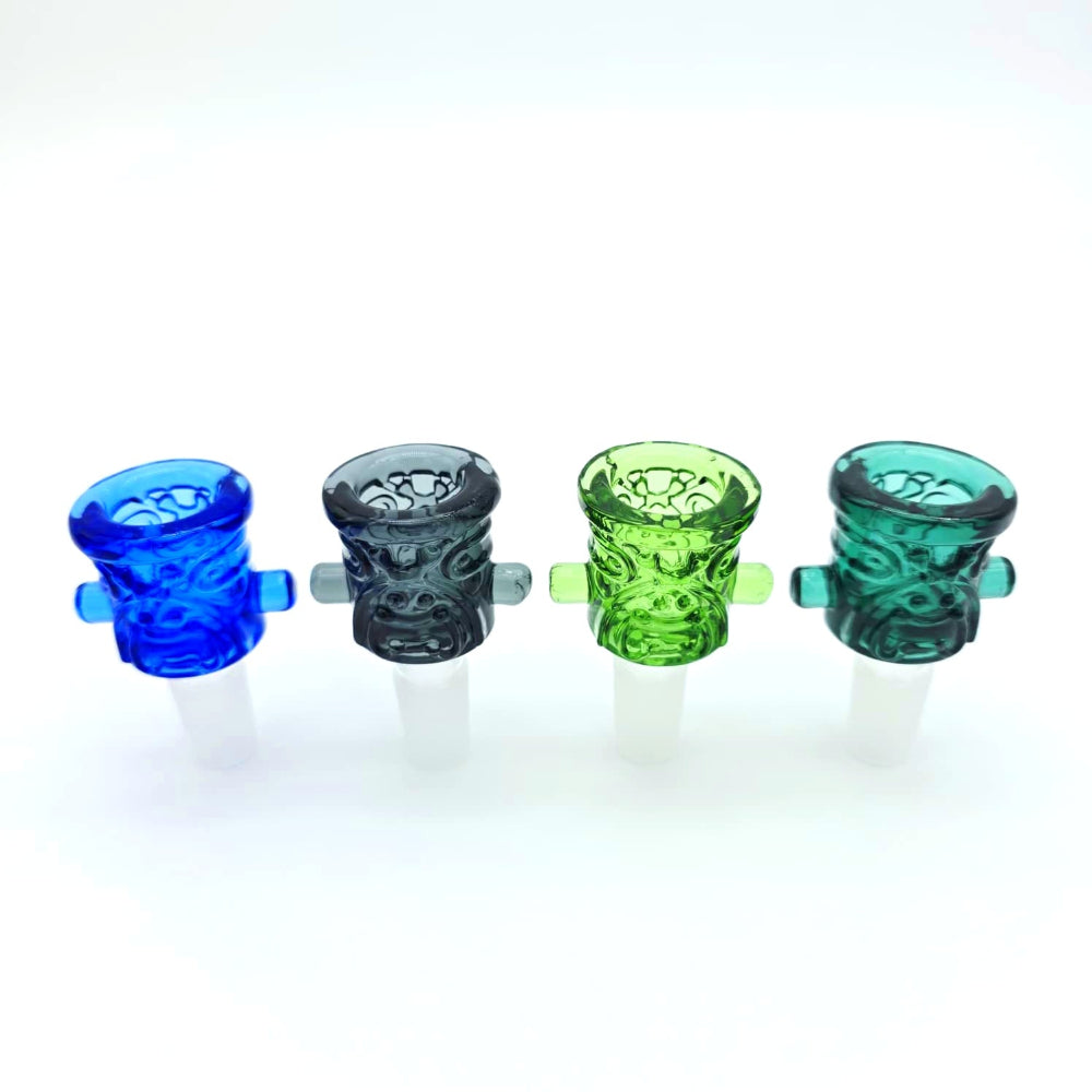 Art Design Solid Color 14mm Male Glass Bowls, 12 Pieces Per Pack for Water Pipes and Smoking Accessories
