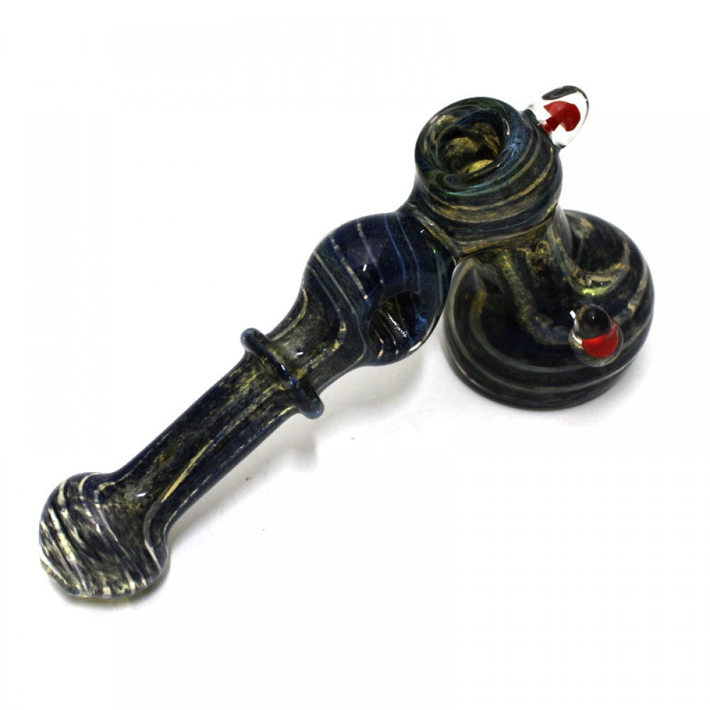 Blue Art Color Design Hammer Large Size Glass Hand Pipe with Artistic Pattern and Durable Heavy Glass Construction