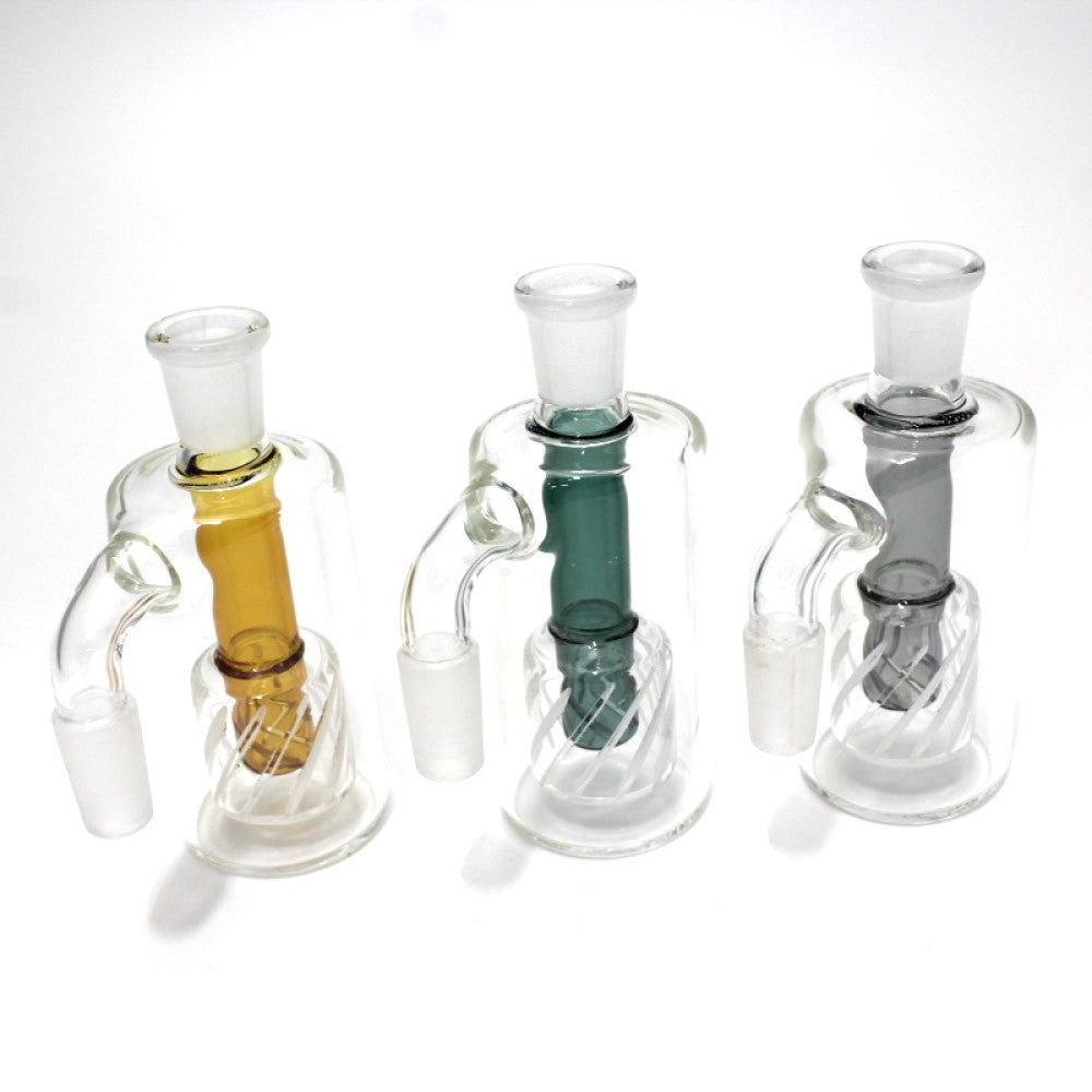 Ash catcher 14mm female to 14mm male glass bong adapter, durable borosilicate glass accessory that reduces ash buildup, improves airflow, and keeps water pipe cleaner.
