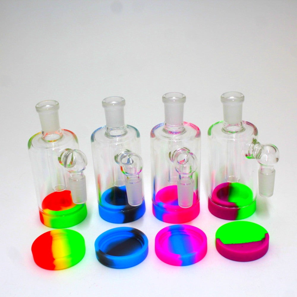 catcher 14mm to 14mm with silicone container durable glass filtration accessory with storage container for cleaner smoother smoke