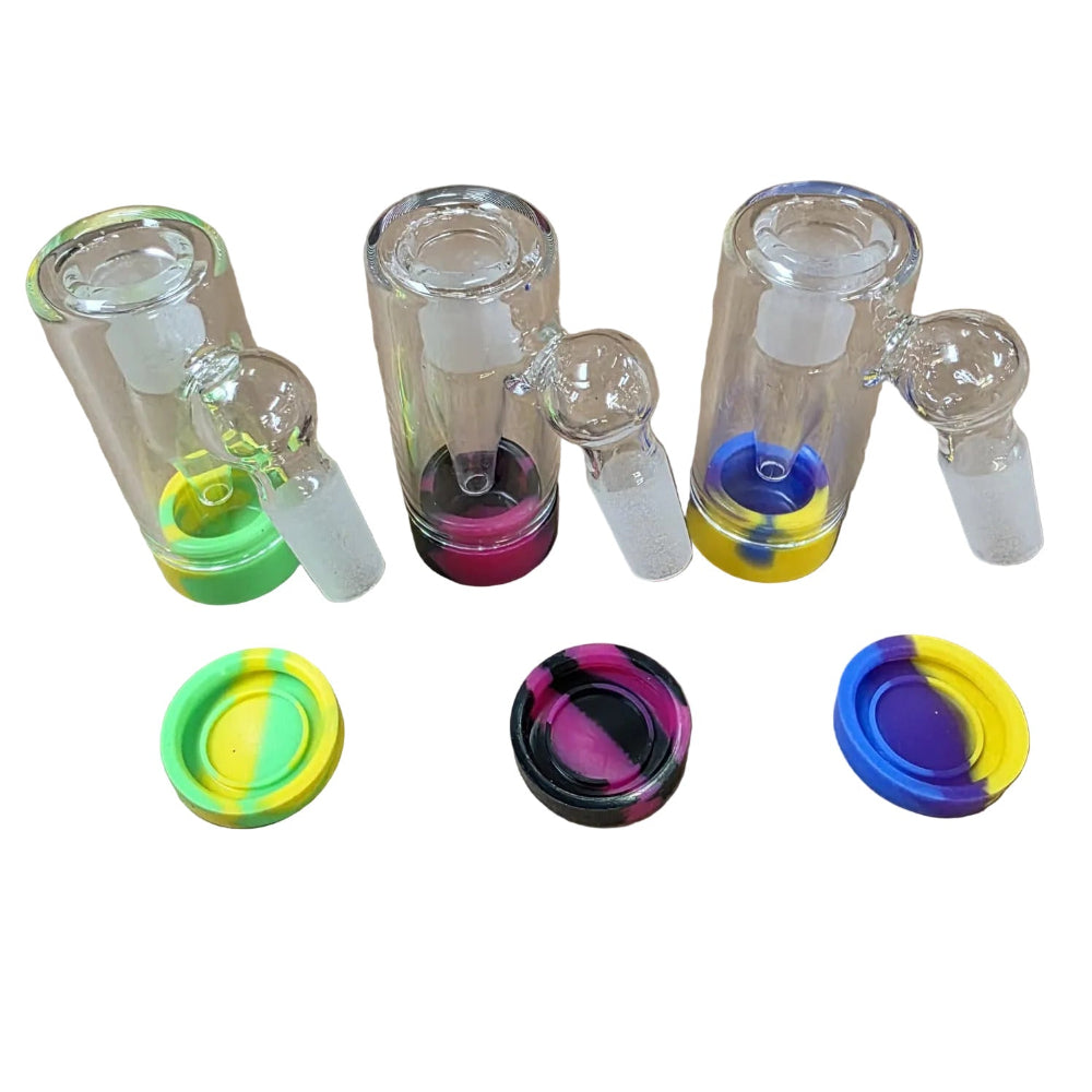 Ash catcher smoking accessory with silicone storage cup for convenient ash and residue collection