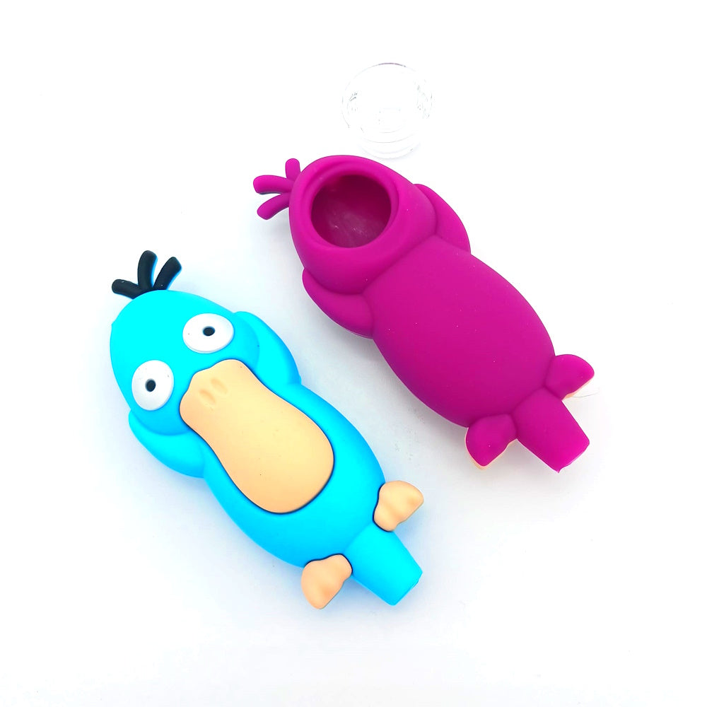 Assorted color fancy silicone hand pipe with durable heat-resistant flexible design, lightweight and portable for easy everyday use.