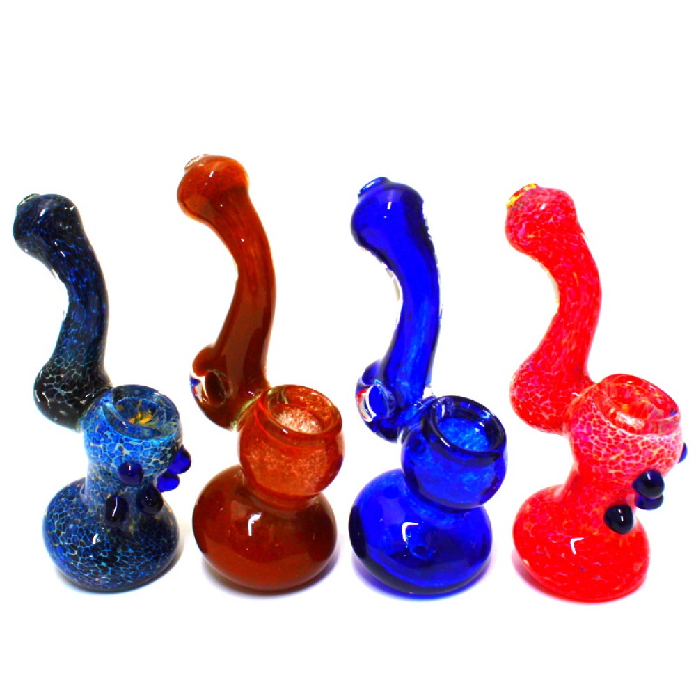 Assorted Color Sherlock Bubbler Medium Size with handcrafted glass construction, colorful artistic detailing, and classic Sherlock-style shape.