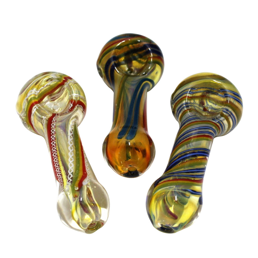Assorted Color Thick Extra Heavy Duty Glass Hand Pipe with durable thick glass construction, vibrant assorted colors, and smooth airflow design