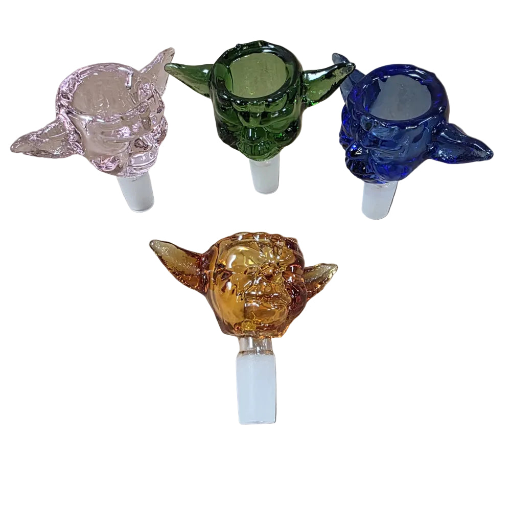 Colorful glass bowl in assorted styles designed for secure fit and smooth use