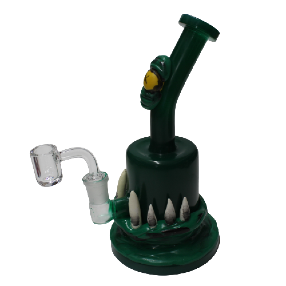 Assorted monster art glass dab rig water pipe with 14mm male banger handcrafted design durable glass piece for smooth and filtered concentrate use