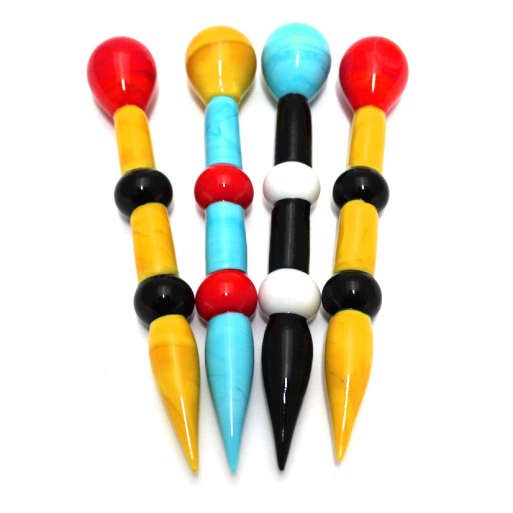 Assorted multi color glass dab tool durable stylish accessory for precise handling of concentrates and smooth application