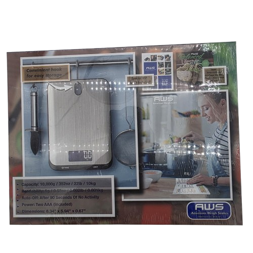 Culinarian AWS digital kitchen scale with 22 lbs capacity and 0.03 oz precision, designed for accurate and reliable weighing.
