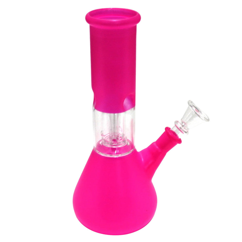 Colorful beaker base water pipe with a single side bowl design, offering stable support, smooth airflow, and eye-catching style.