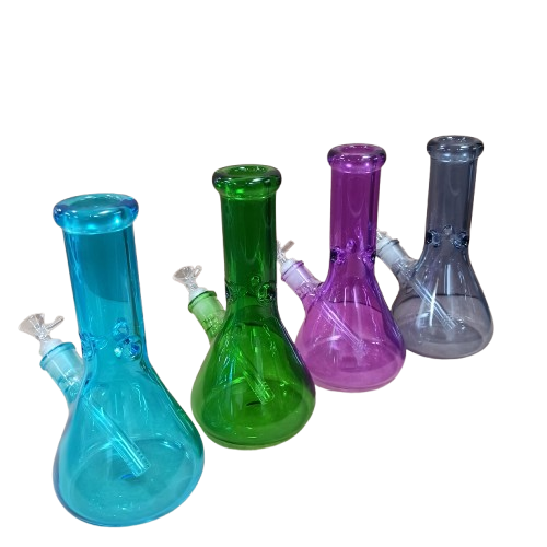 Beaker solid color heavy duty glass water pipe made from thick durable glass, featuring a stable beaker base, smooth airflow, and efficient water filtration for reliable use.