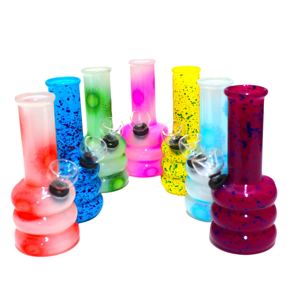 Beaker-style multi-color regular water pipe with sturdy glass construction, stable base, and efficient water filtration for smooth airflow.