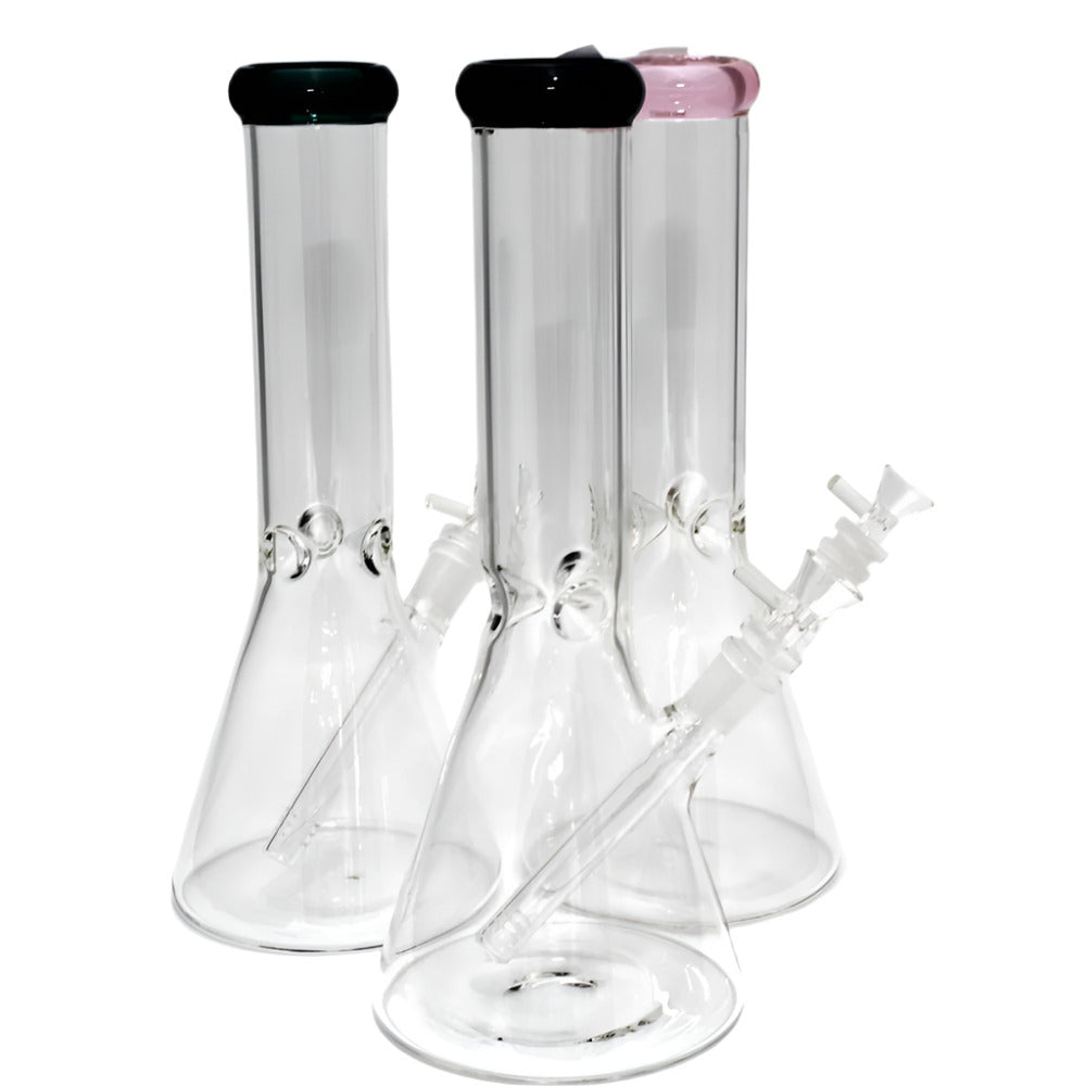 Beaker tube color heavy duty glass water pipe with durable construction and stable beaker base design.