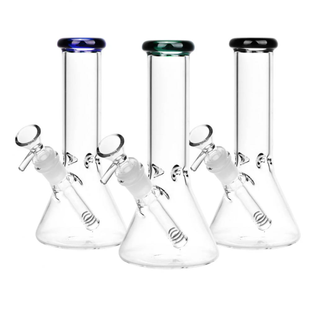 Beaker water pipe glass bong with wide beaker base design durable glass smoking device for smooth filtration and enhanced airflow performance