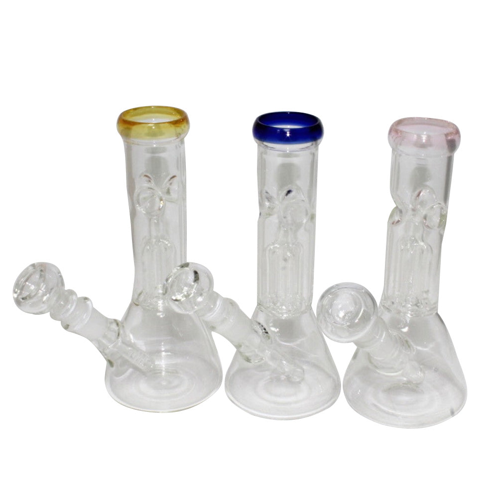 Beaker with percolator water pipe glass bong featuring built-in percolator for enhanced filtration and smooth smoke diffusion with durable glass design