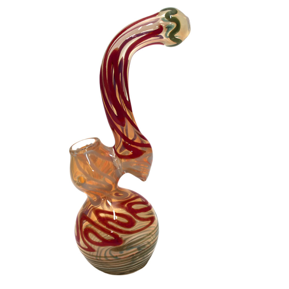 Big Base Multi Swirl Color Sherlock Style Heavy Duty Bubbler Large Size with Durable Glass Construction and Colorful Artistic Design