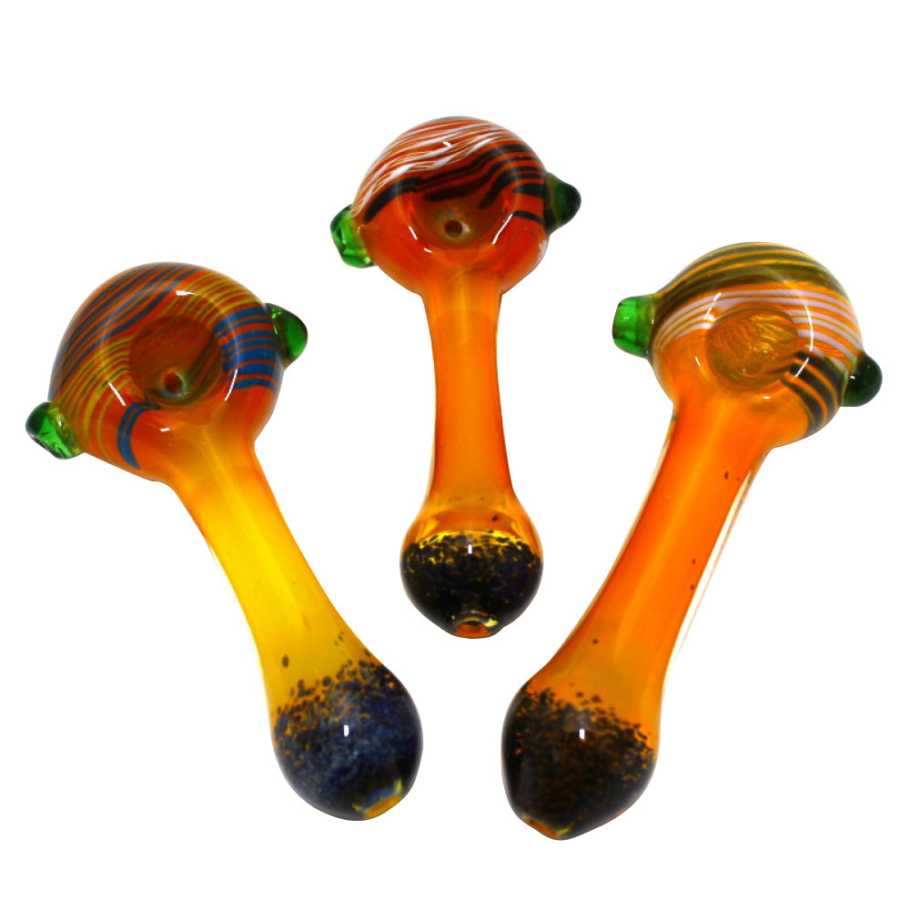 Big Head Skinny Design Heavy Duty Glass Hand Pipe made from durable glass with a unique slim body and large head design for smooth airflow