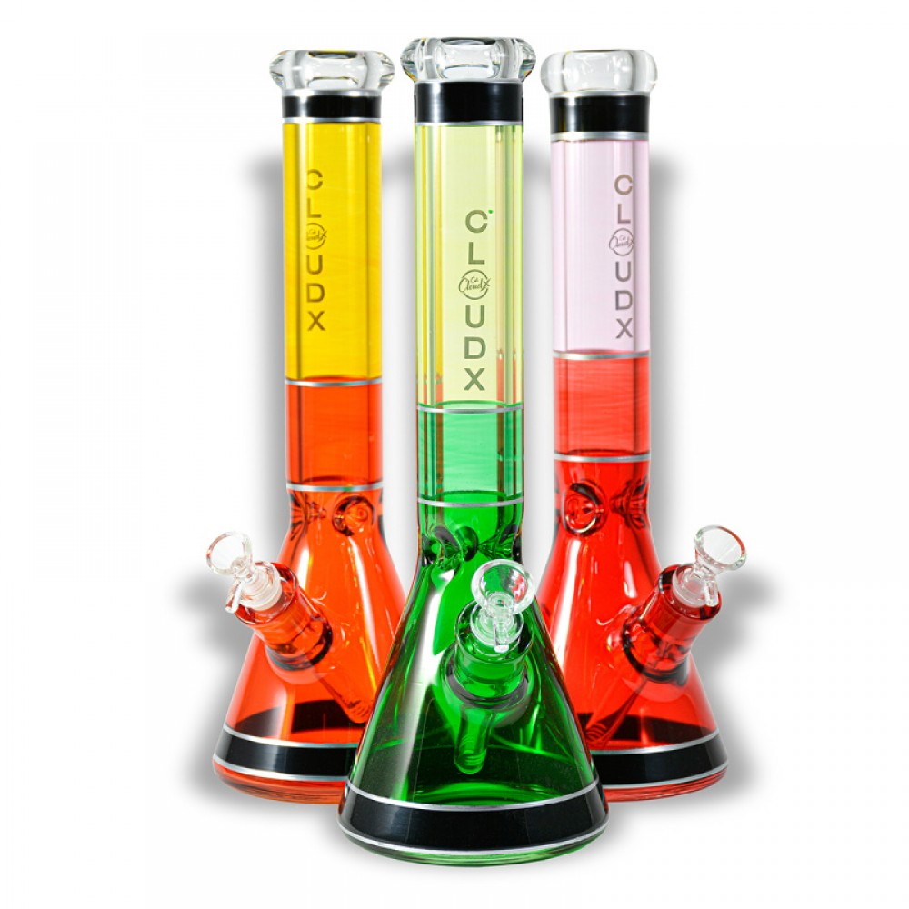 15'' Cali Cloudx Colorful Stripe Beaker Water Pipe G-G