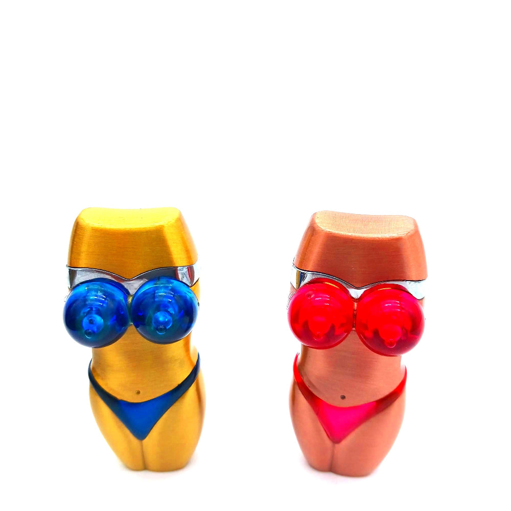 Body figure light up torch Clickit lighter 20 pcs assorted colors pack with powerful single jet flame, sturdy construction, and portable ergonomic design.