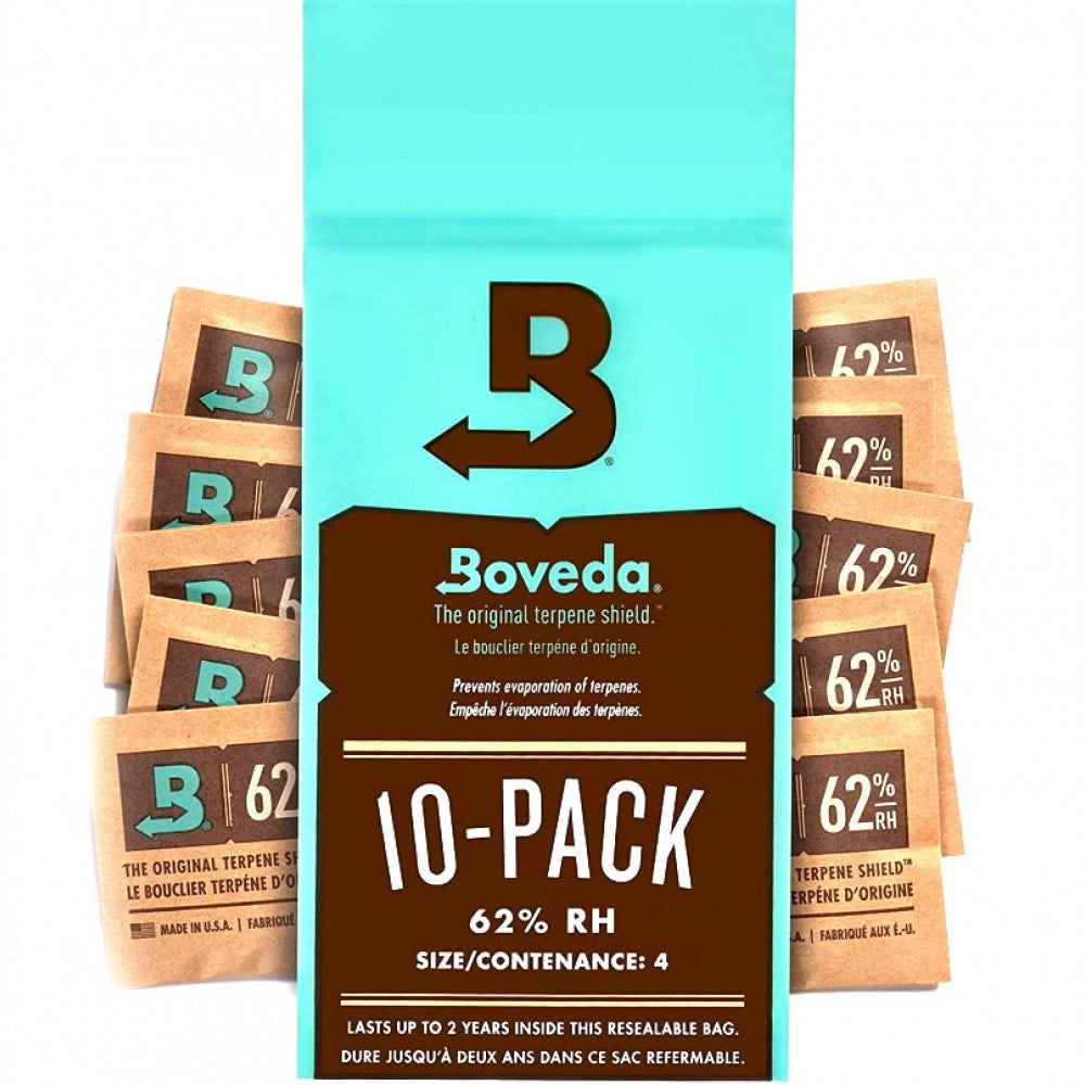Boveda 62 Percent RH Size 4 Two Way Humidity Control Pack 10 Count for Moisture Control and Freshness Preservation**